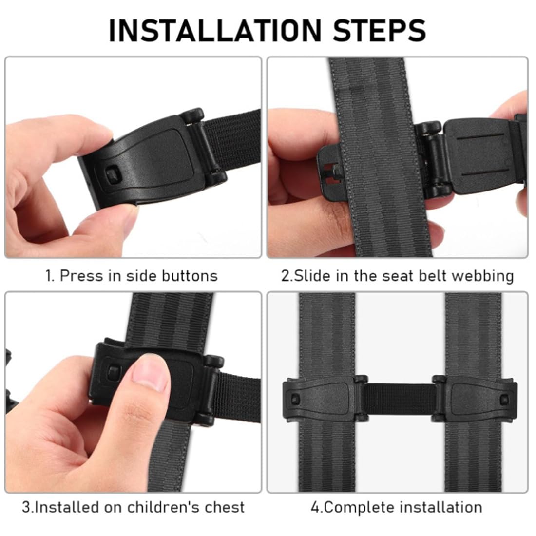 Clip Di Sicurezza Per Seggiolino Auto Bambino - Anti Sganciamento, Plastica ABS, 15.8x4.6 Cm - Foto 11