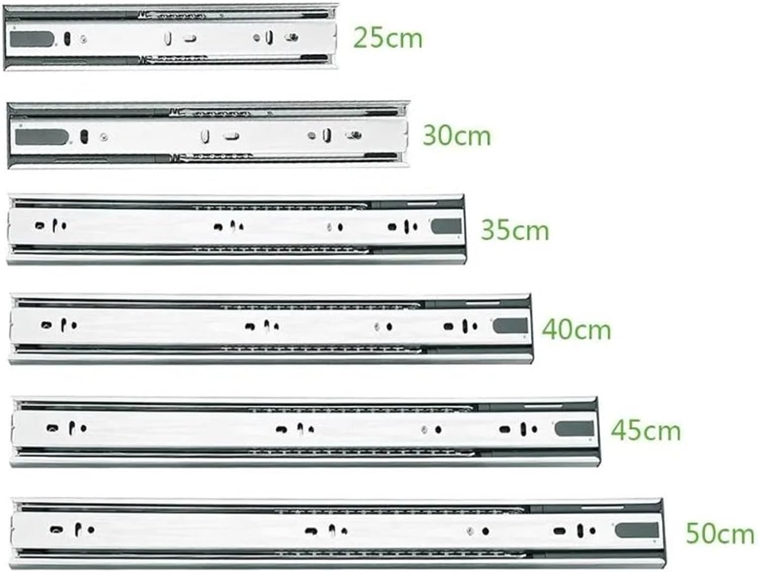 Heavy Duty Drawer Slides Drawer Track Slide Three Rail Guide Furniture Hardware Fittings, Slipway 2 Pieces(16 inch 40cm)