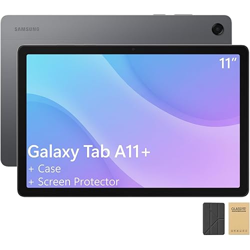 Samsung Galaxy Tab A11+ 11" Android Tablet Bundle with Case & Screen Protector, 6GB RAM, 128GB Storage, 90Hz Large Display, Dolby Atmos Speakers, Long-Lasting Battery, Slim & Lightweight, Gray