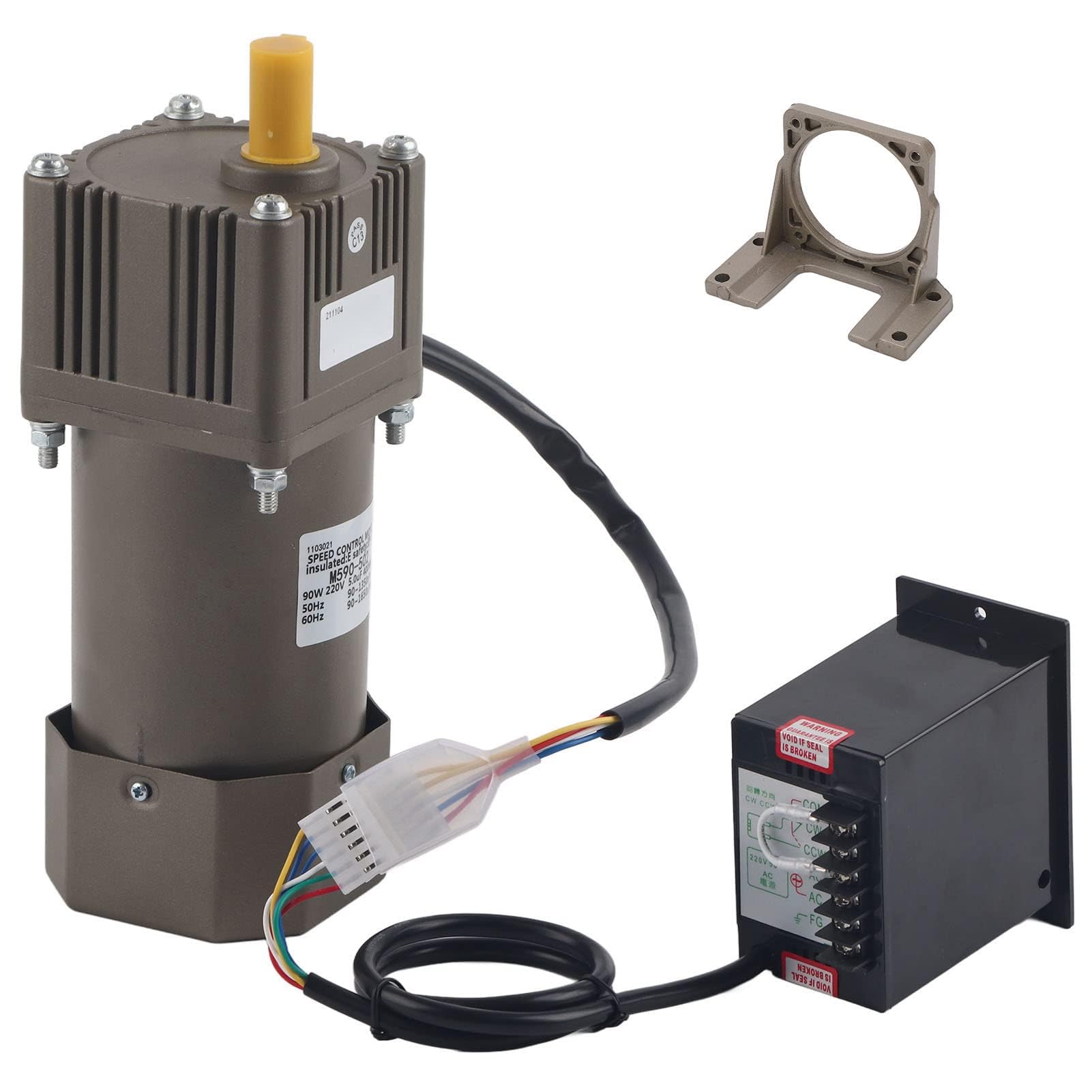 Moteur à Engrenages AC Moteur Asynchrone Monophasé 220V 90W Vitesse Réglable Décélération (20K)