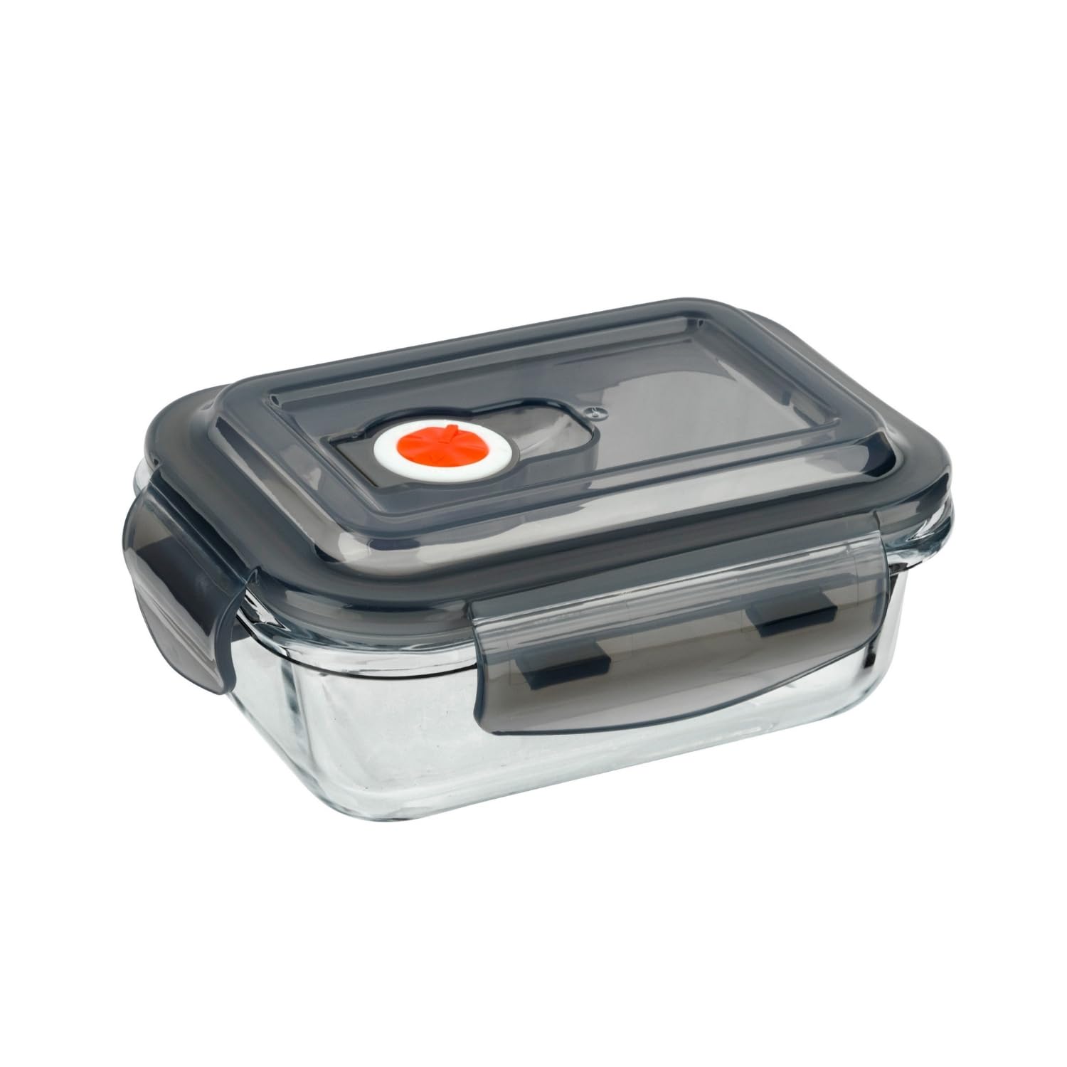 Homeshopa.com 1 Pack Homeshopa Airtight Glass Food Storage Container With Snap Locking Steam Vent Lids, 380Ml Bpa-Free & Leak Proof Silicone Seal Plastic Clip Lock Lids, Meal Prep Takeaway Lunch Boxes