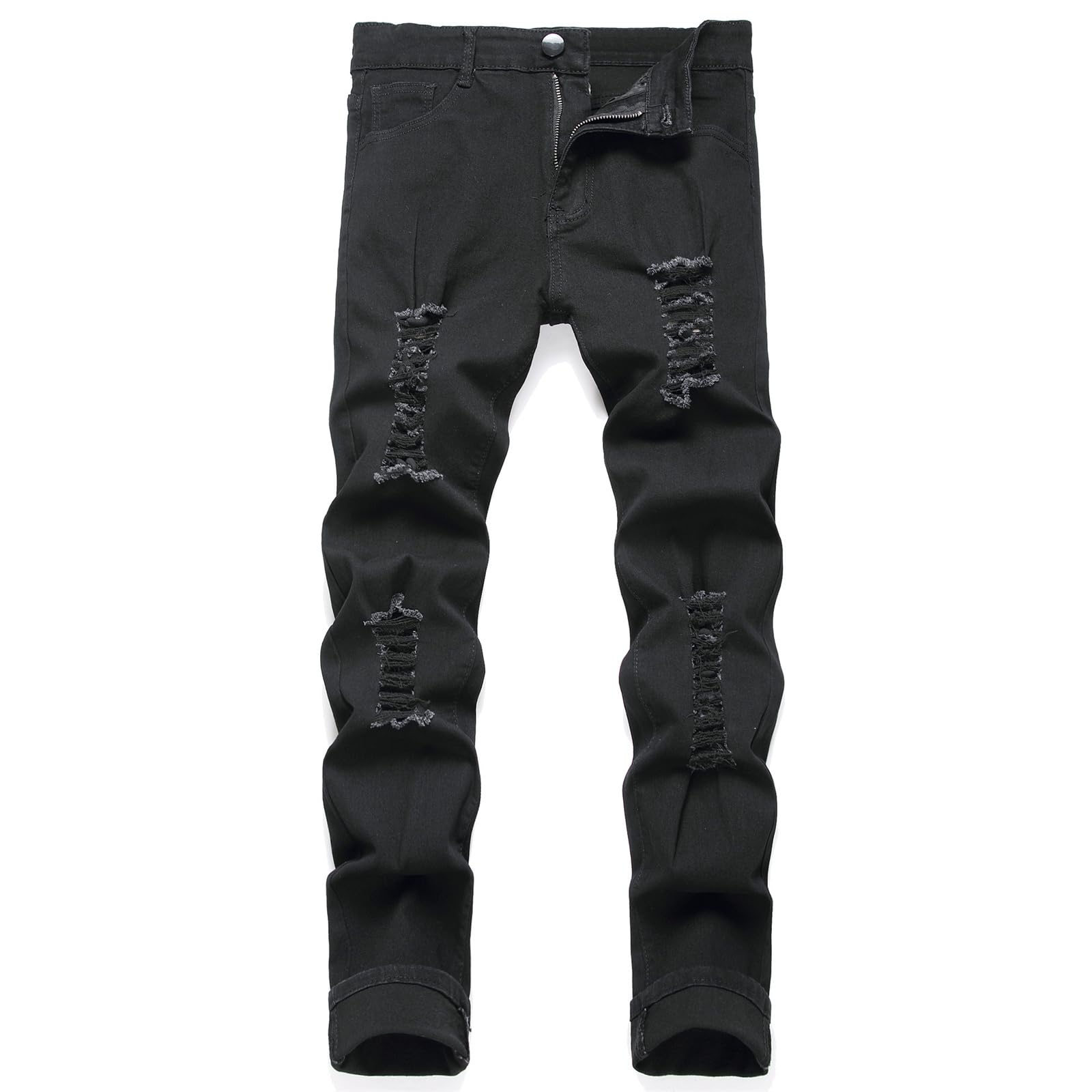 Männer Slim Fit Jeans Stretch Denim Bleistift Hosen Skinny Gerade Hip Hop Biker Stretchy Jeans