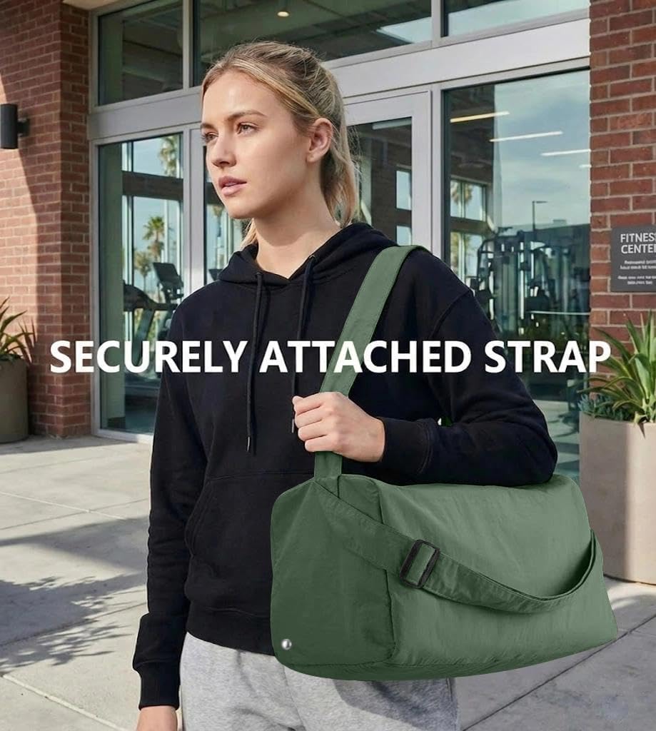 Small Gym Bag for Women with Shoes Compartment, Stylish Duffle Travel Bag for Plane, Lightweight Duffle Bag for Women & Men, Sport Gym Tote Bag with Wet Pocket for Yoga, Pilates, Swimming