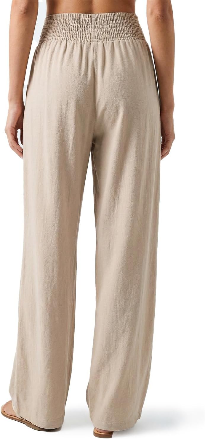 Zylioo Tall Pants for Women Long Inseam Wide Leg Palazzo Pants High Waisted Flowy Summer Beach Pants with Pockets
