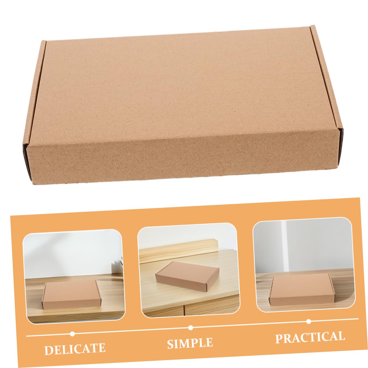 Caja de Cartón para Embalaje 20 Piezas de Papel, Caja de Envío | Interior Amplio y Uso Versátil, para Equipaje de Avión y Empaquetado, Formato Cuadrado