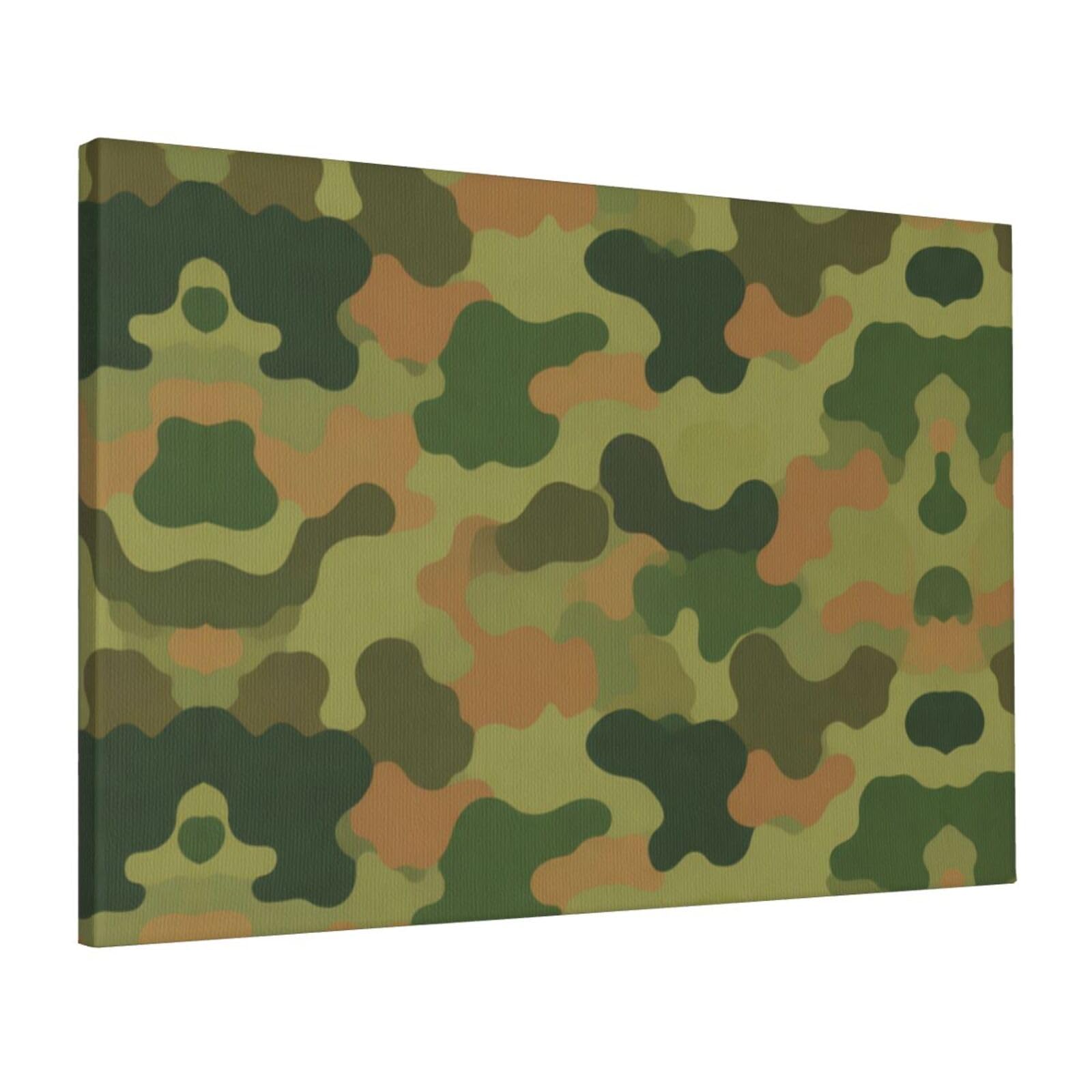 CNTDBU Camo Canvas Wall Art 16x24 Inch-Large Modern Painting Print for Living Room, Framed Ready to Hang Artwork for Bedroom