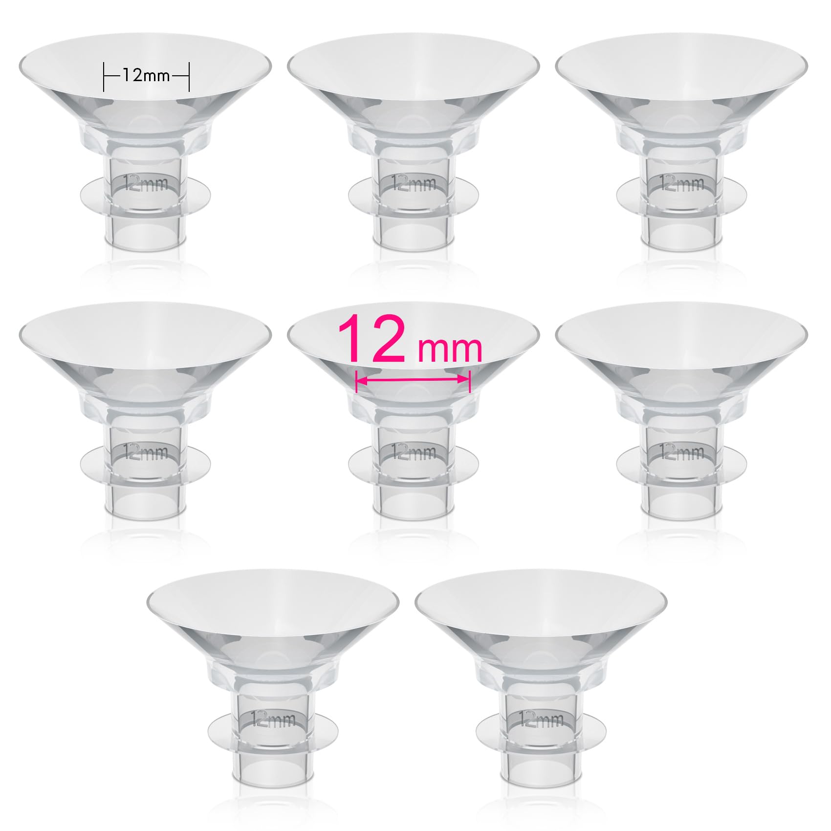 12mm Flange Insert Compatible with 24mm Flange/Shield of Breast Pumps, for Momcozy S9 Pro S10 S12 Pro Medela Spectra Elvie Stride TSRETE S18 S21 S23 Bellababy kmaier NCVI MomMed BIOBOO