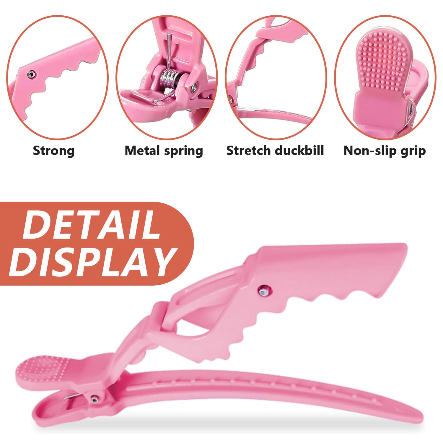6 Pieces Neutral Crocodile Clips Hair, Sectioning Hair Clip for Styling Hairdressing Clip for Hair Alligator Clips - Image 3