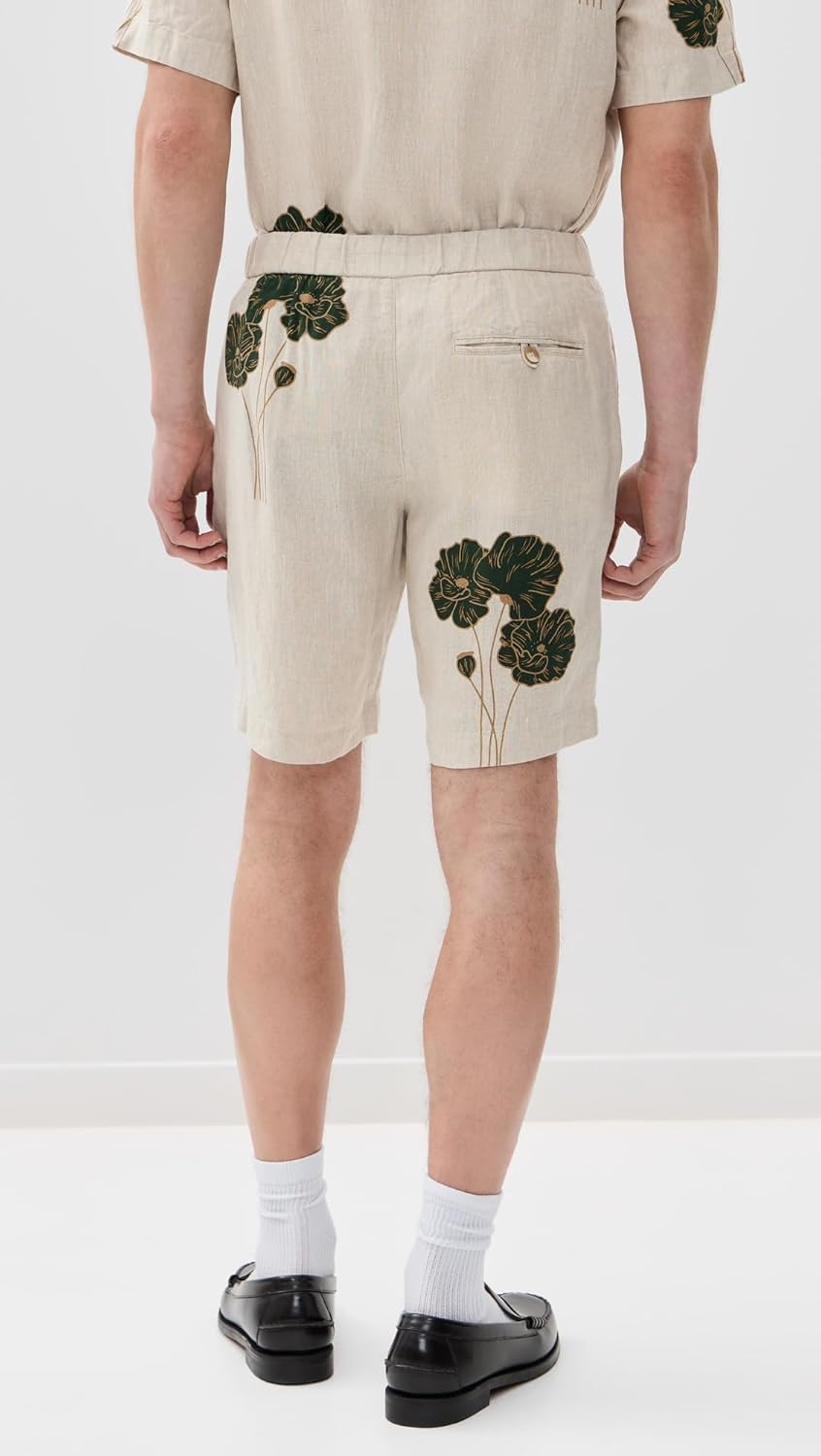 Frescobol Carioca Men's Felipe Linen Shorts - Image 3
