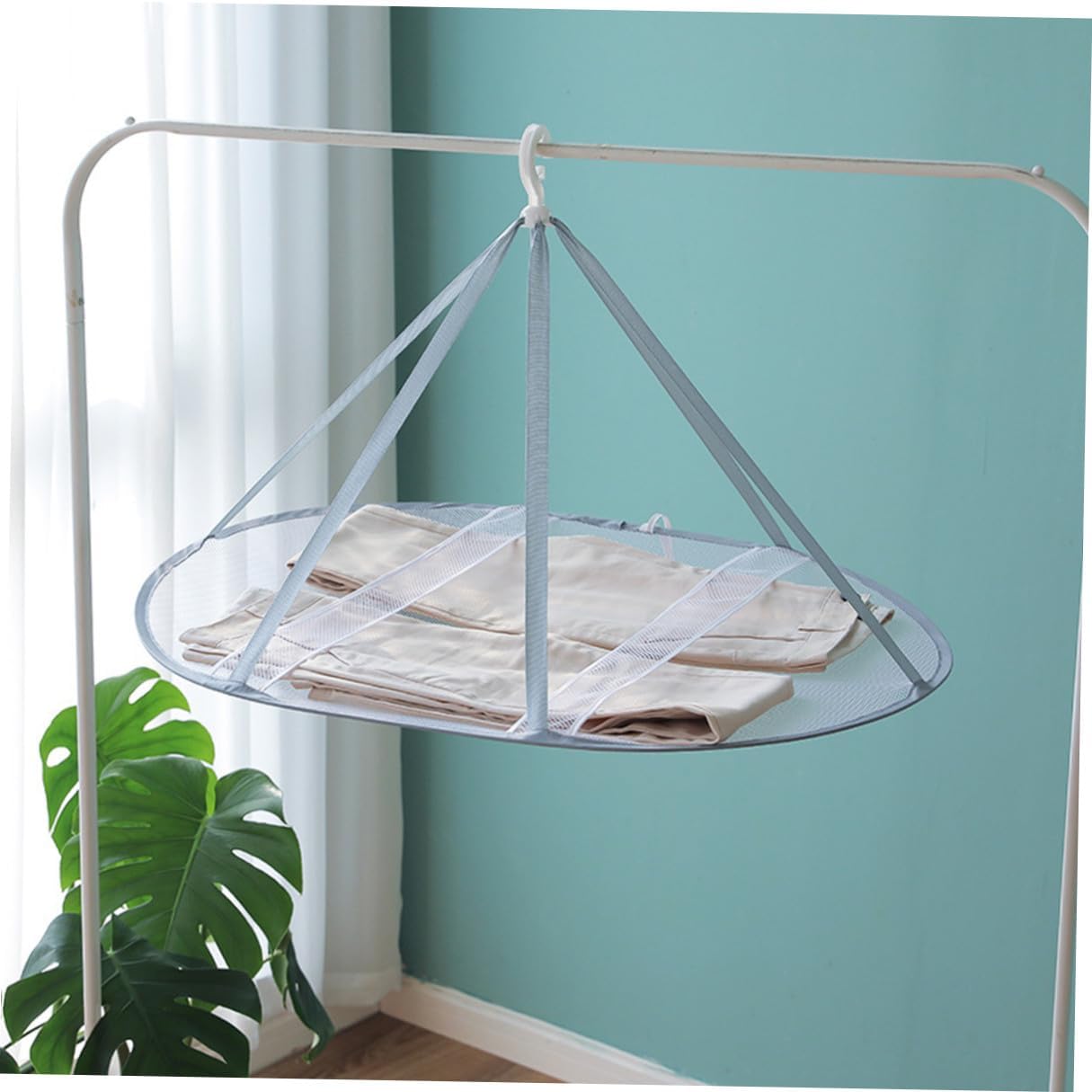 Operitacx 3pcs Hanging Clothes Drying Basket Set with Sock and Sweater Nets, Mesh Laundry Storage Hangers for Home Use, Stackable and Space-Saving Organizer