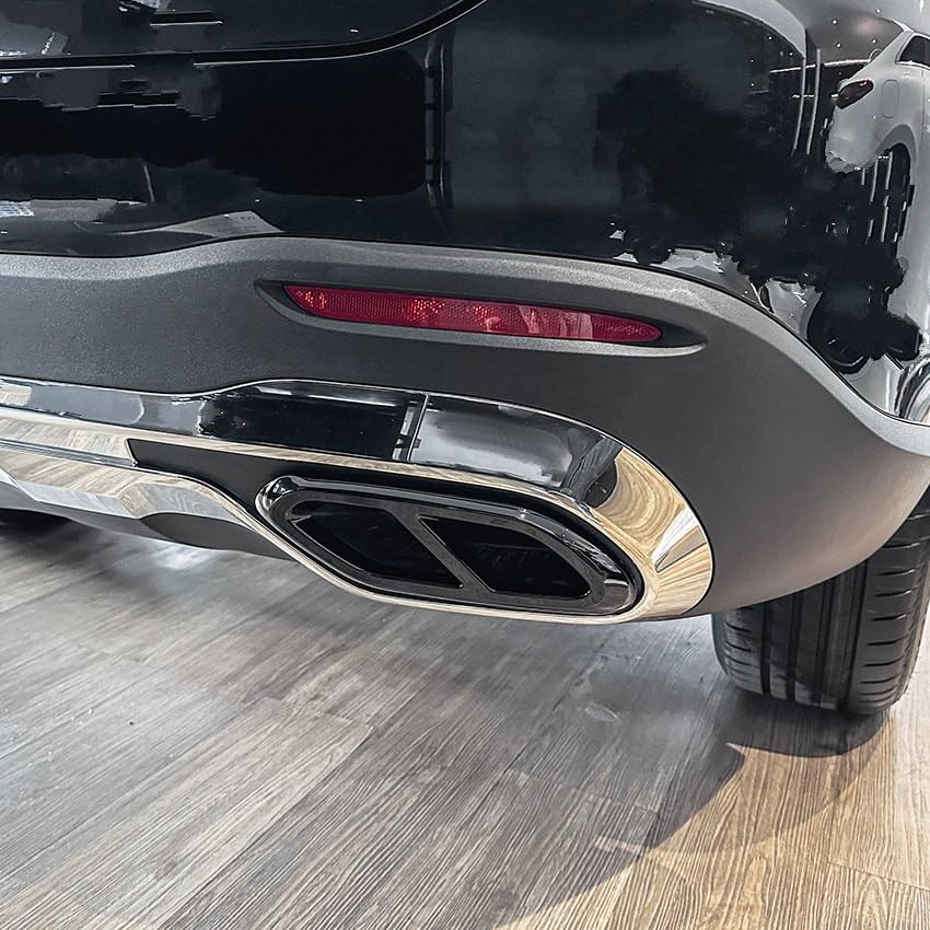 METYOUCAR Rvs Auto Staart Uitlaat Uitlaat Pijp Uitgang Cover Fit voor Mercedes Benz A/B/C/E/CLA/CLS/GLC/GLE/GLS (Zwart