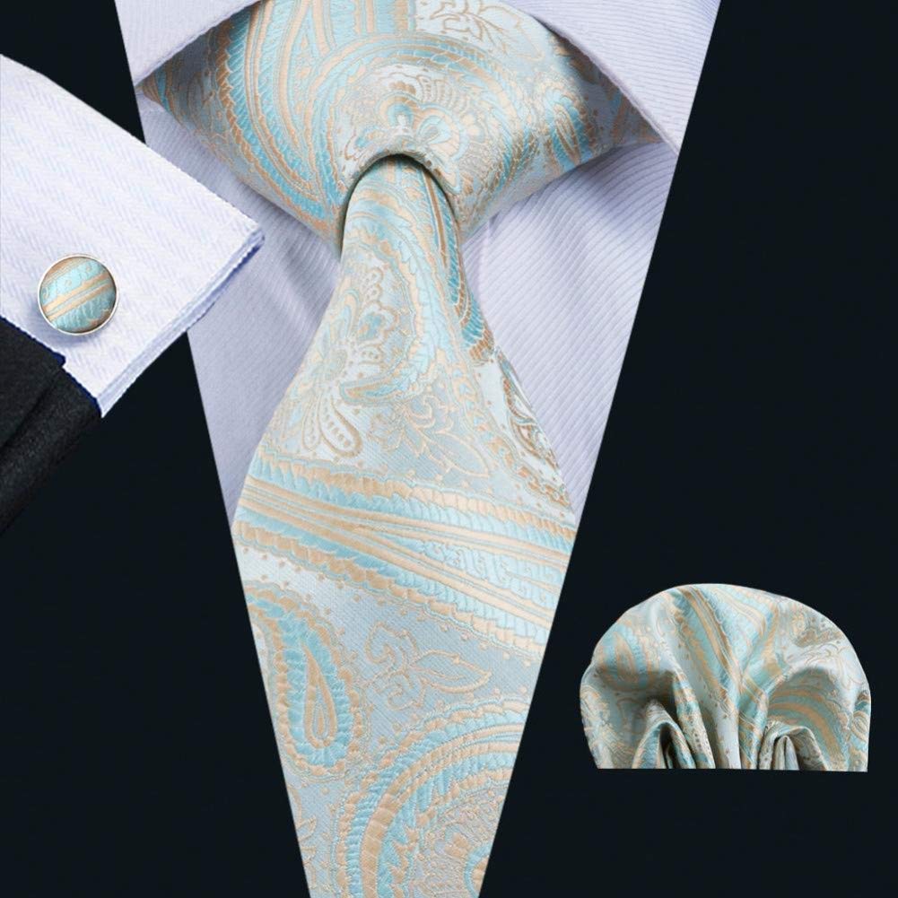 Cravate homme blanche anti-plis ensemble boutons de manchette assortis pour costume Ts-1732