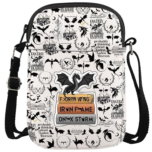 WCGXKO Bookish Crossbody Bag Book Lover Shoulder Bag Bookish Merchandise (IRON CR)