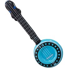 Inflatable Guitar Party Prop Musical Instrument Blow Banjo PVC Lightweight Creative Suitable for Childrens Concert Wedding Home Decoration 69cmx16cm