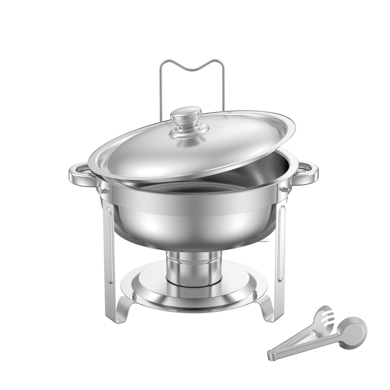 Calentador de alimentos de 5 cuartos en acero inoxidable con bandeja de agua y tapa elegante