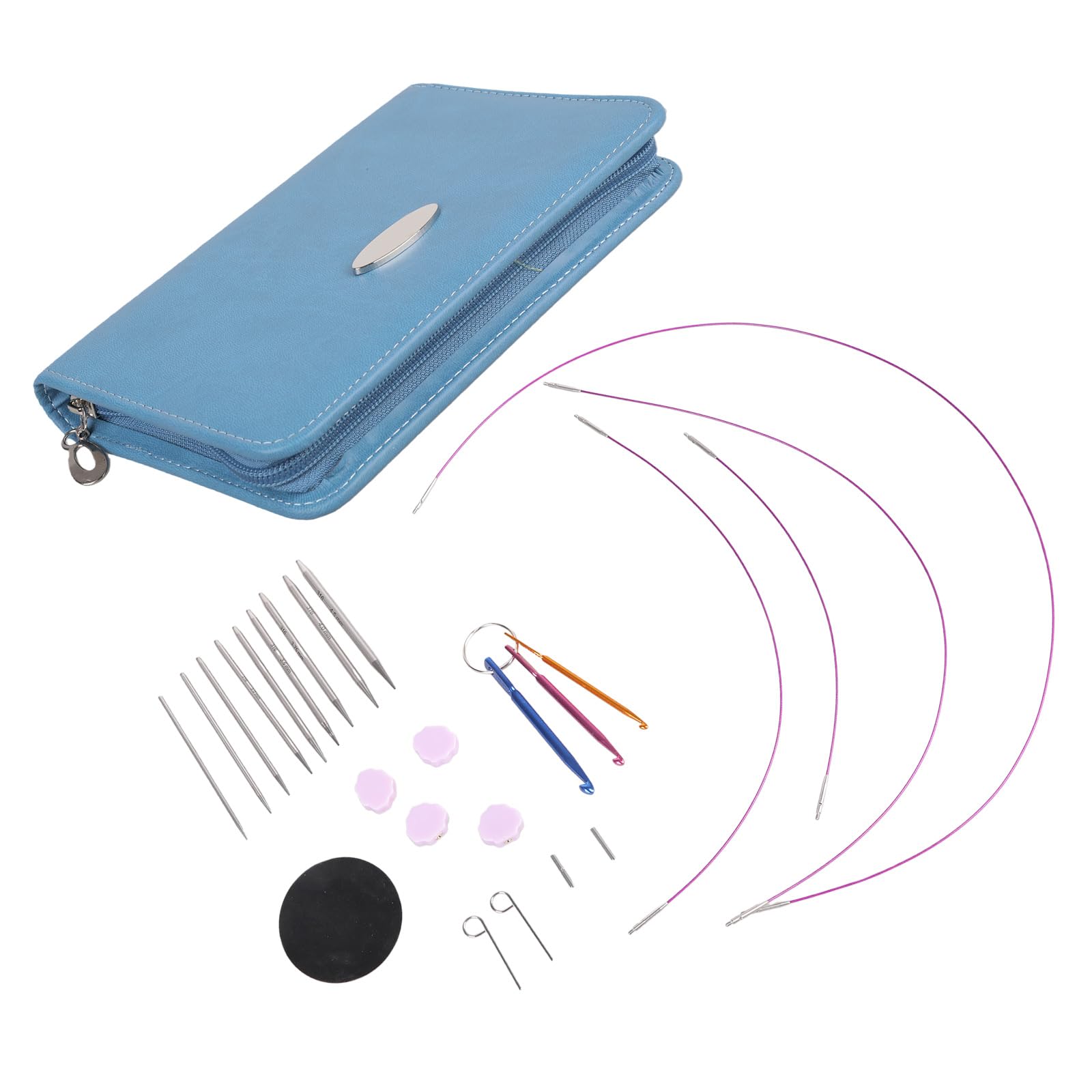 Rundstricknadel Set aus Edelstahl, 2, 2–4, 5 mm