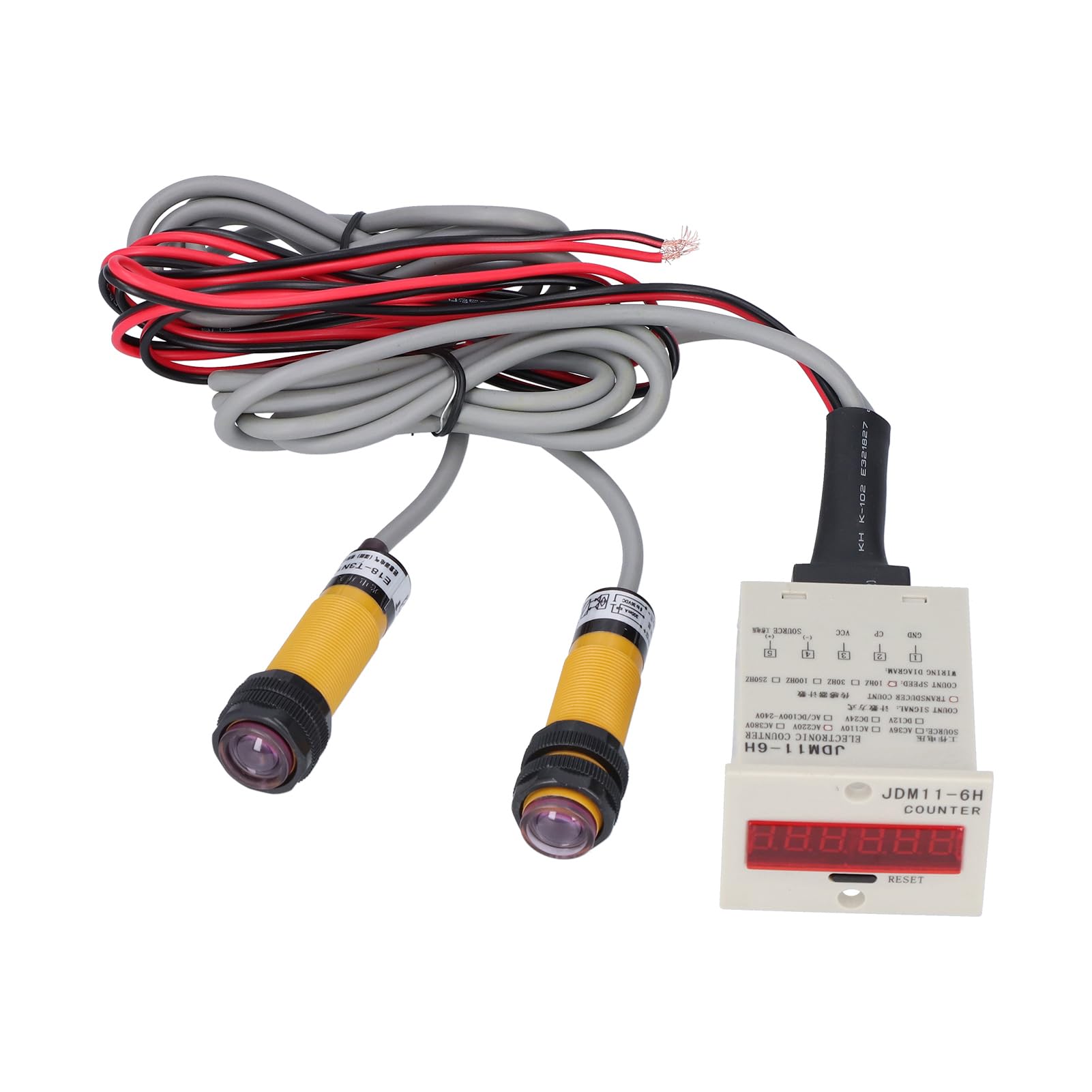 Contador Electrónico LED, Panel de Contador de Pantalla Digital Inductivo JDM11 6H, Herramienta de Conteo de Instalación con Tres Métodos de Conteo (DC12-24V)