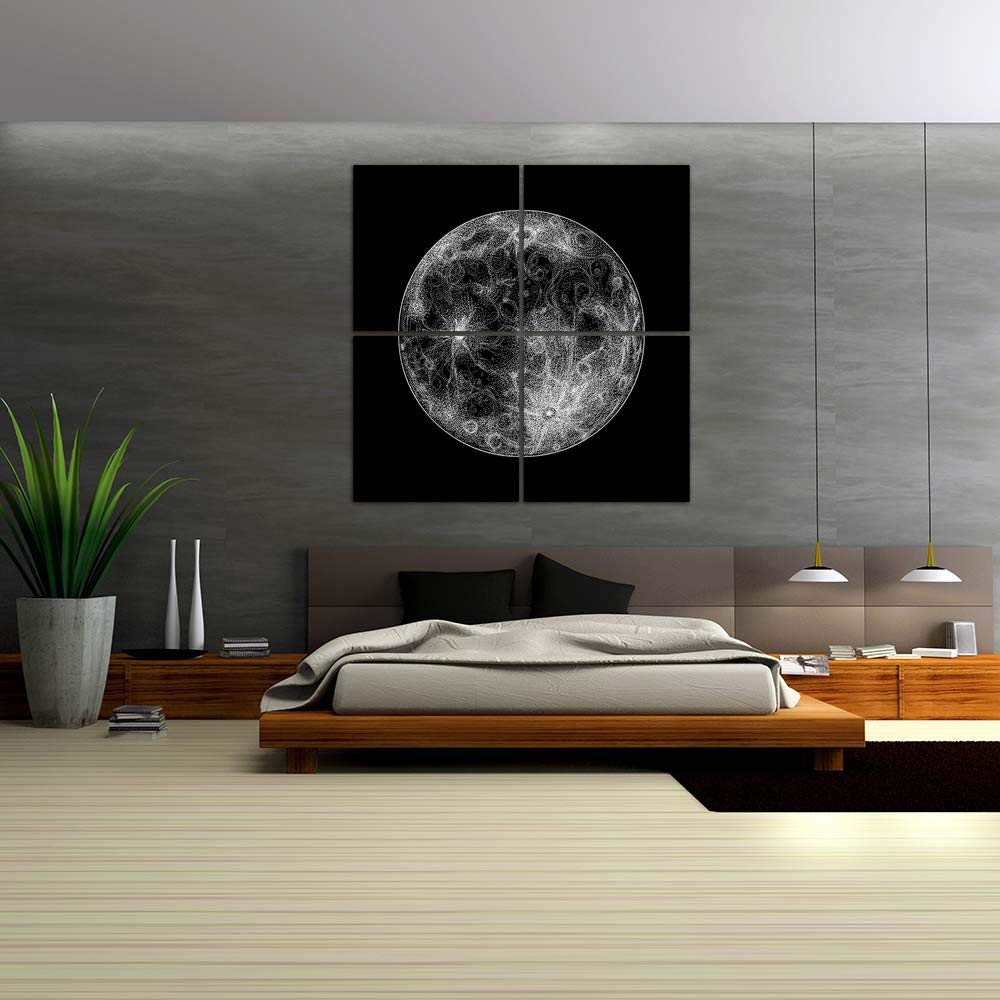 ArtzFolio Magical Full Moon Split Art Painting Panel On Sunboard 50 X 50Inch
