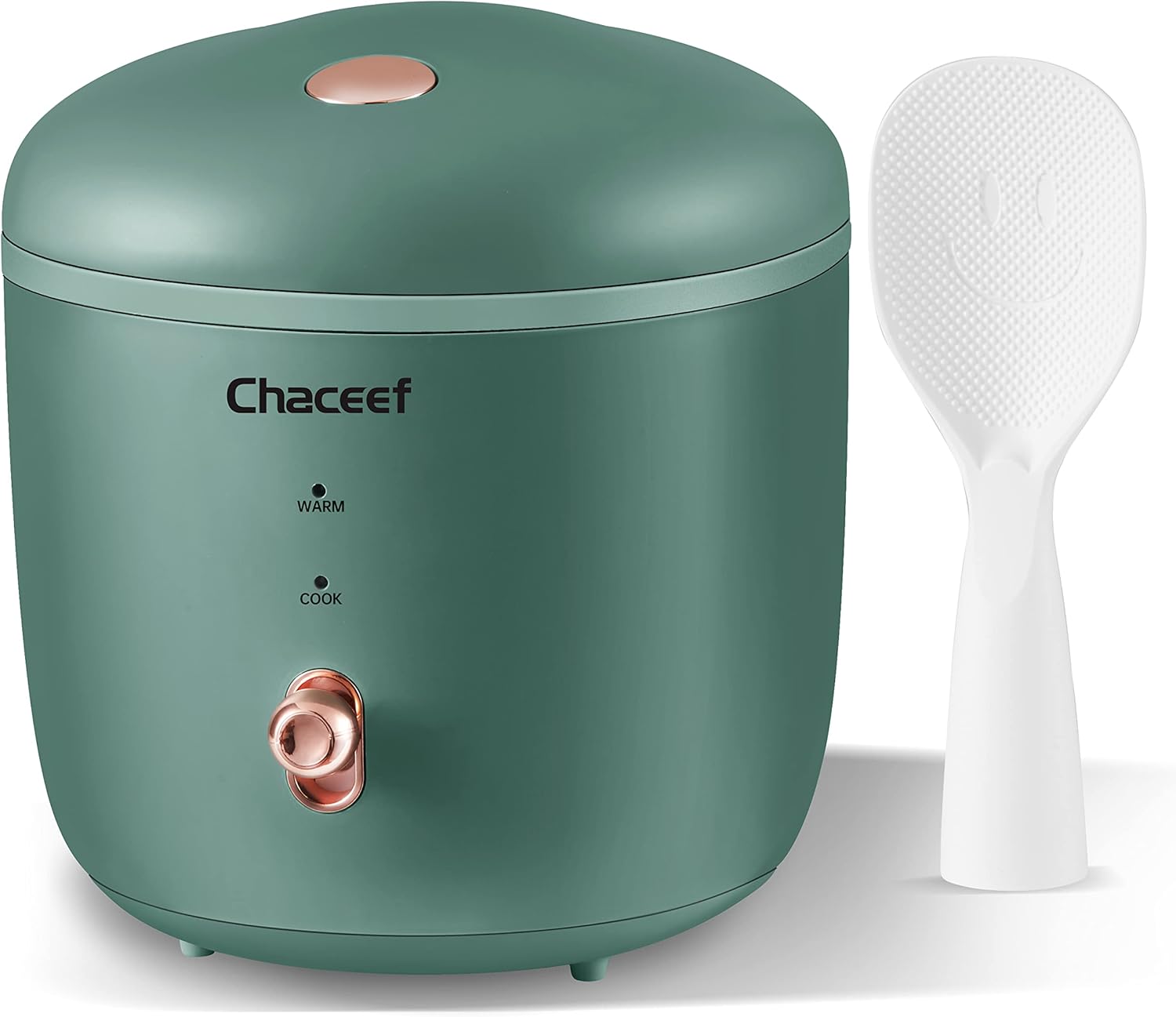 CHACEEF Mini Rice Cooker 2Cups Uncooked, 1.2L Small Rice Cooker with Nonstick Pot, Mini Rice