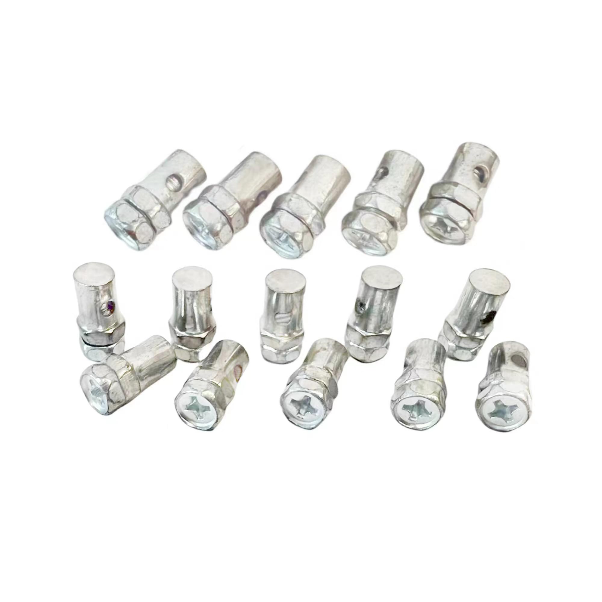 QINGBY 15pcs Universal 1/8" Throttle Brake Cable Ends Stop Clamps Lock Repair Parts for Motorcycle Go Kart Motorized Bike Clutch Cable Bicycle Garden Tractor Lawn Mower Scooter Parts Silver