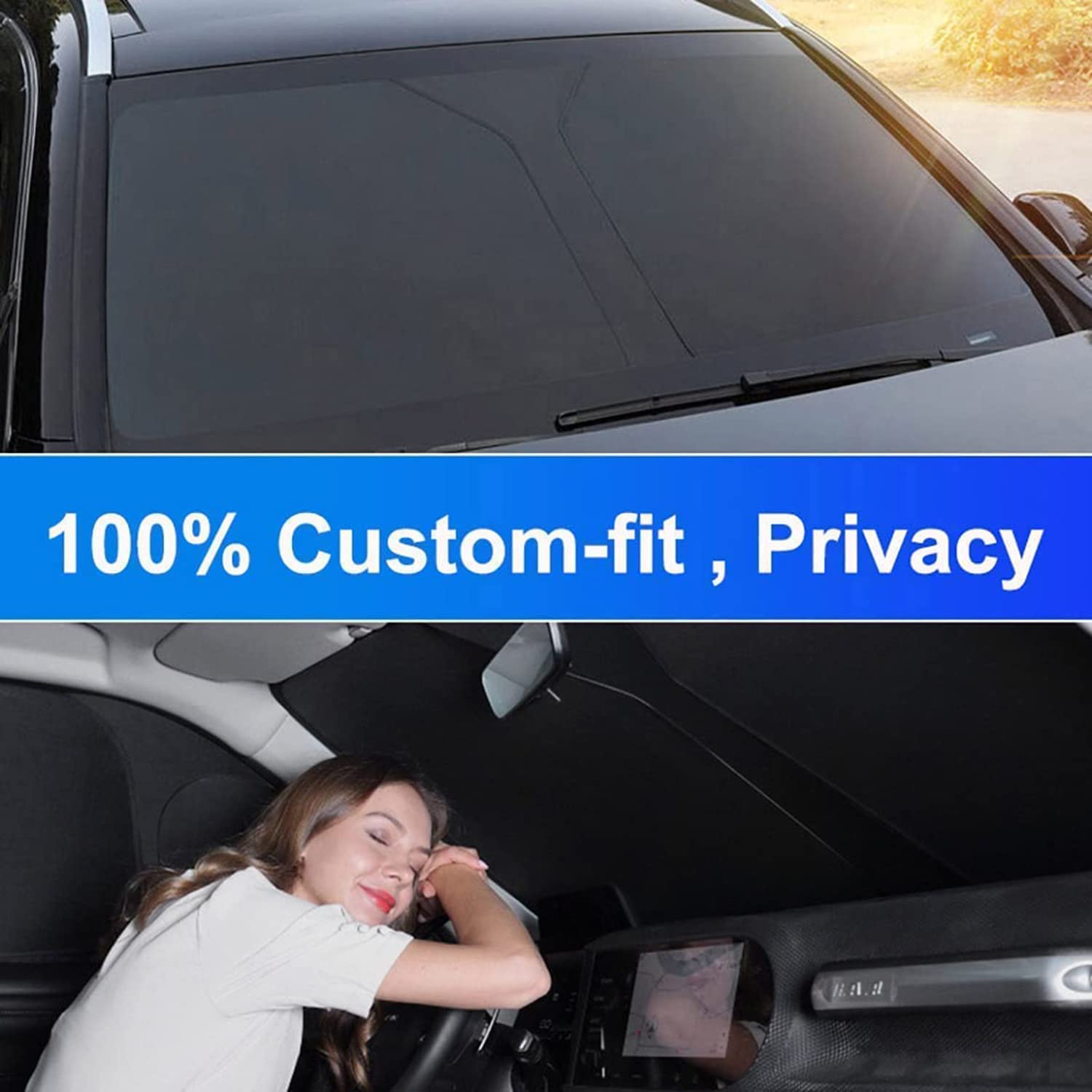 Parabrezza Parasole Anteriore per Toyo-Ta RAV4 IV 2012-2015 2016 2017 2018, Protezione UV Pieghevole E Portabile Facile da Installare Auto Parasole