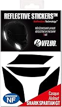 VFLUO - Black Retro Reflective Stickers - Shark Spartan GT Motorcycle Helmet Strips - FR Approval - 3M™ Technology - High Visibility - Discreet & Design - Maximum Grip - Black