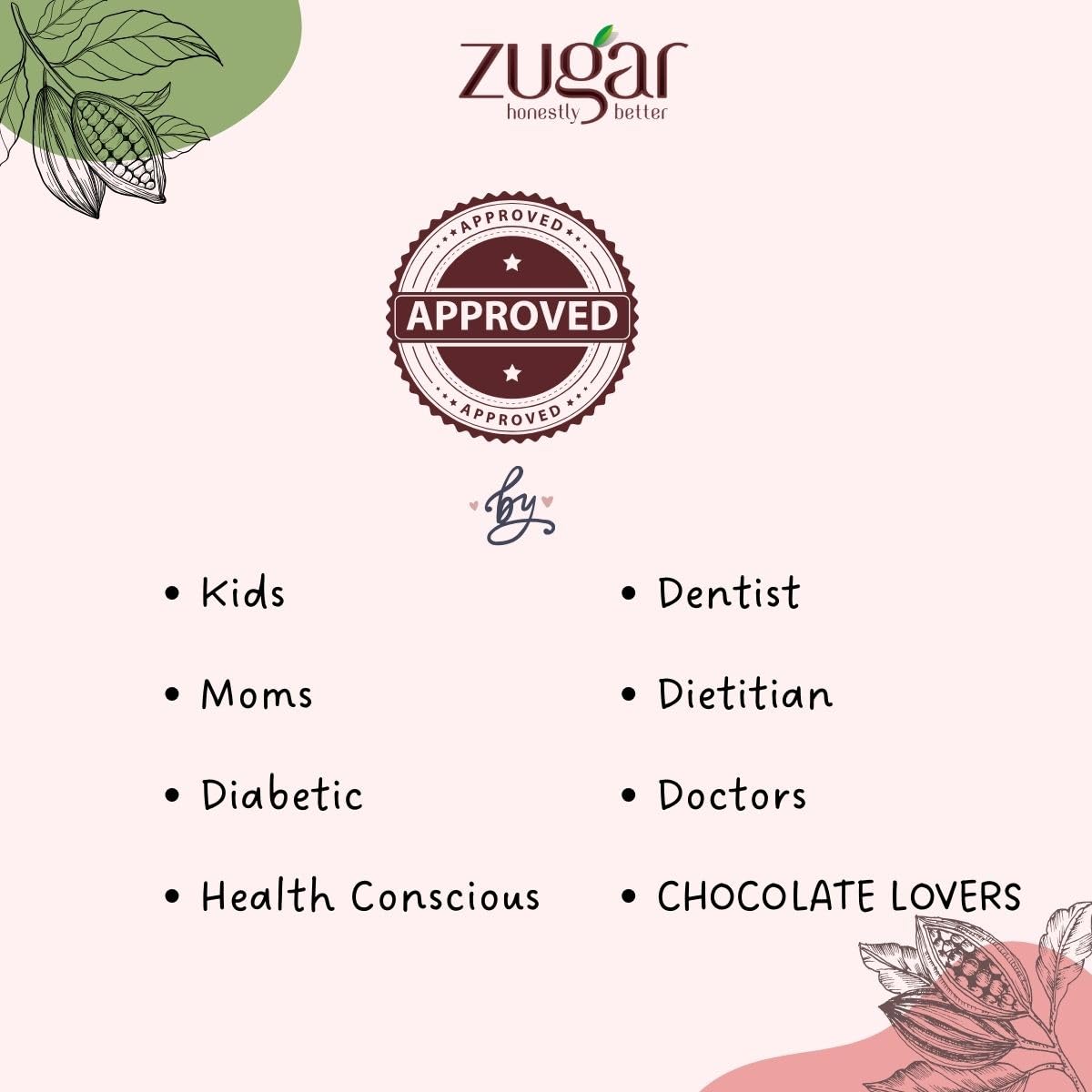 Zugar 49% Hazelnut Dark Milk Chocolate I Zero Added Sugar|Sweetened With Monk Fruit|Tooth-Friendly|No Palm Oil|Diabetic Friendly|Sugar Free 20 Gm Each (Pack Of 5) 4