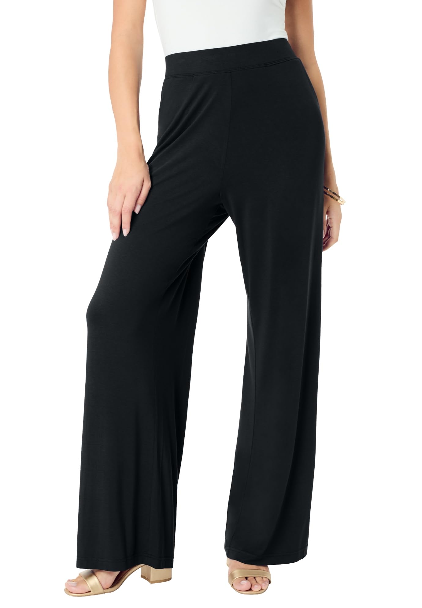 Roamans Womens Plus Size Ultra Drape Pull-On Pant