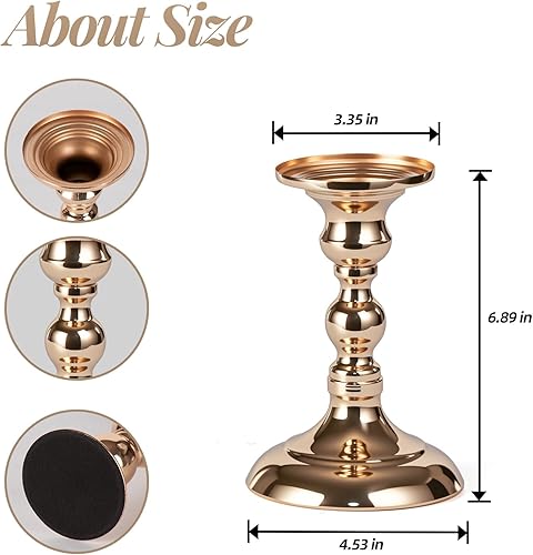 Miniatura 2 de Portavelas de pilar, candelabros de metal, candelabros altos dorados para bodas, fiestas, centros de mesa, decoración de comedor, cumpleaños,