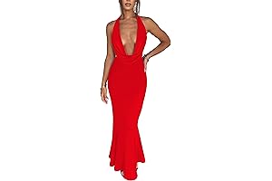 xllais Womens Sexy Turtleneck Backless Party Maxi Dress