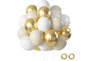 Sand White and Gold Latex Party Balloons