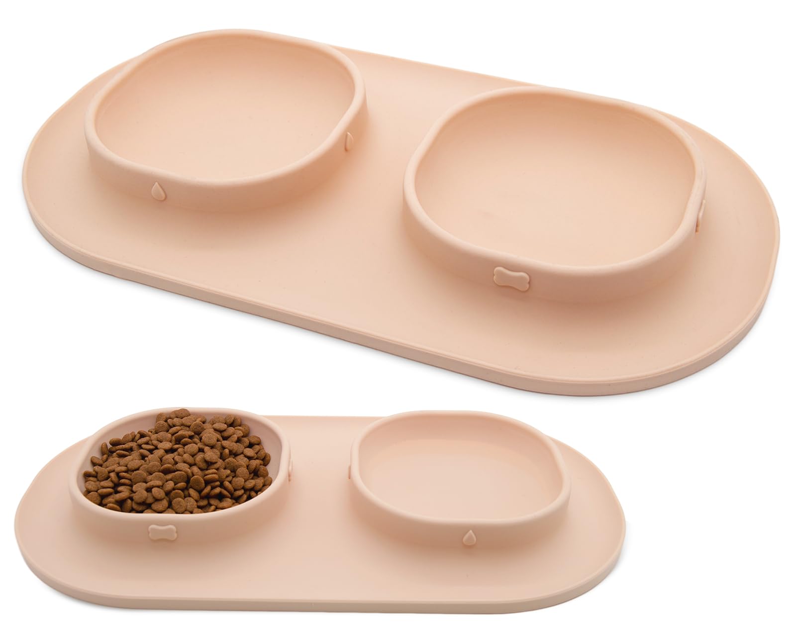 Dog Food Bowls Pet Bowls & Dog Water Bowls with No-Spill and Non-Skid, Feeder Bowls with Dog Bowl Mat for Small Medium Large Size Dogs Cats Puppy Pets