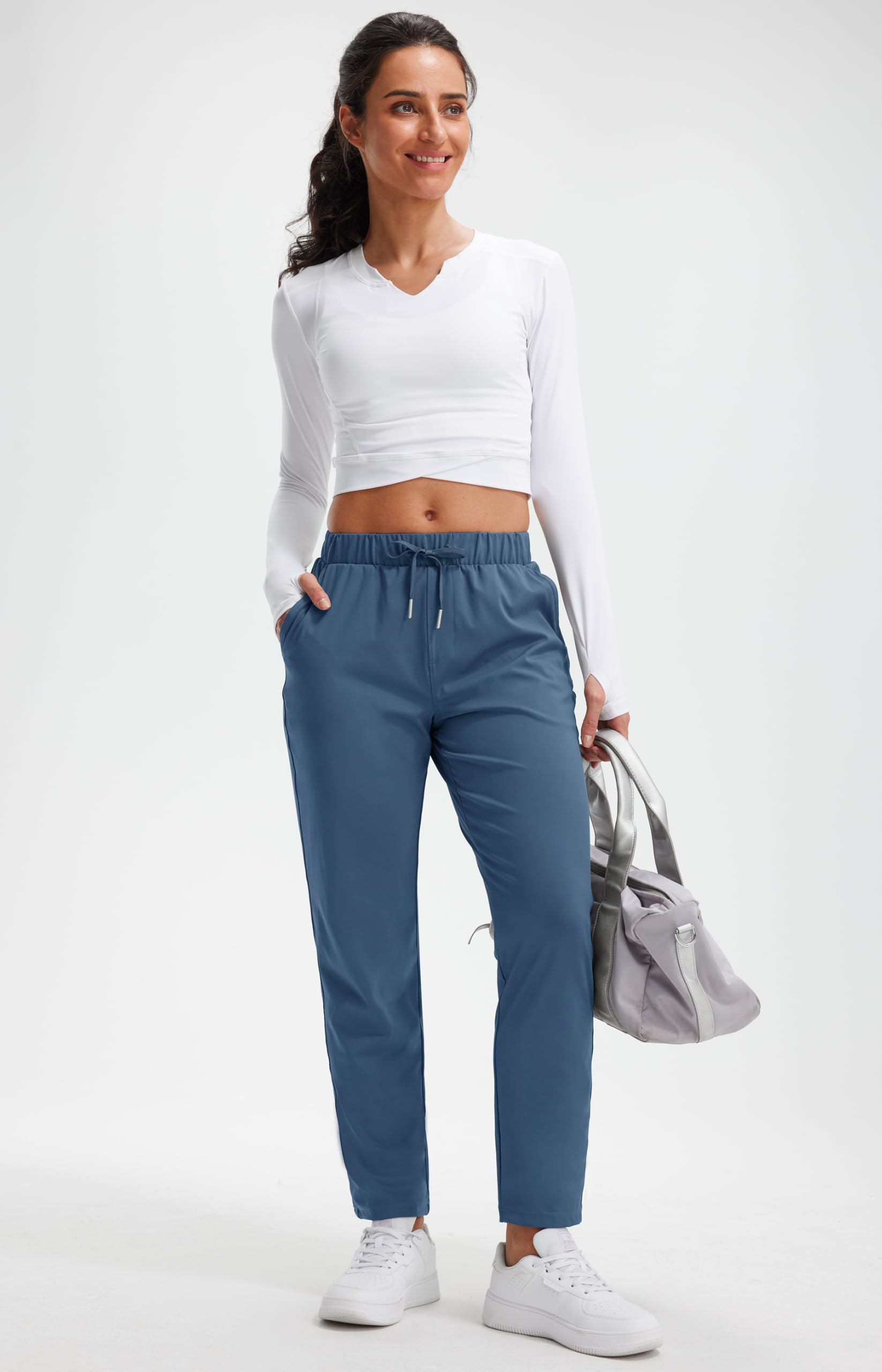 Libin Jogginghose Damen Stretch Atmungsaktive Sporthose Trainingshose Sweathose Freizeithose Sweatpants mit Taschen für Fitness Wandern Laufen Golf Yoga