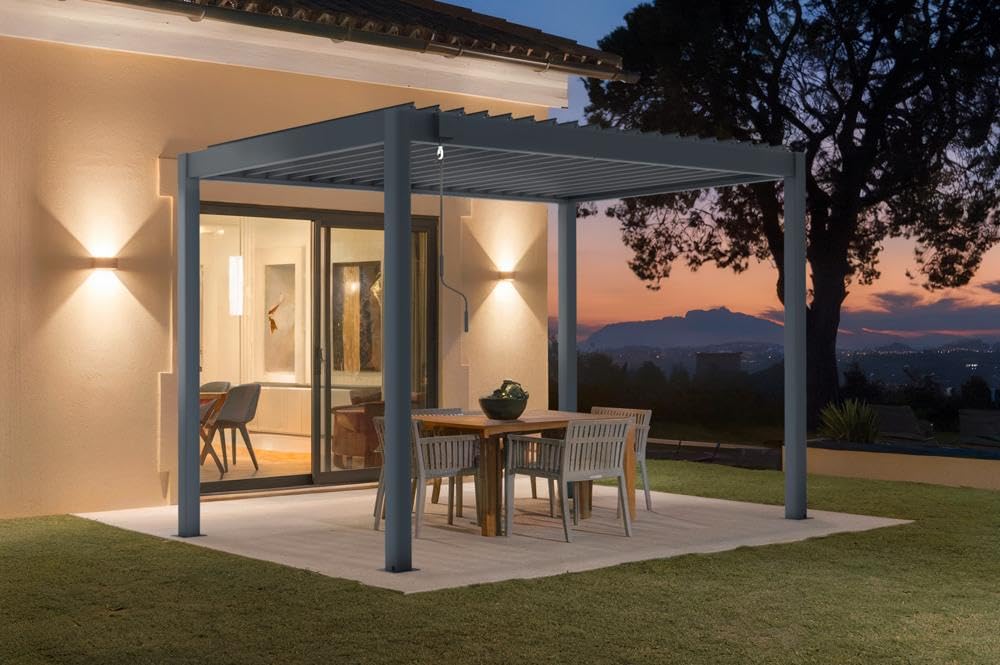 Cazeboo PIANA 3x2m szara aluminiowa samonośna pergola bioklimatyczna
