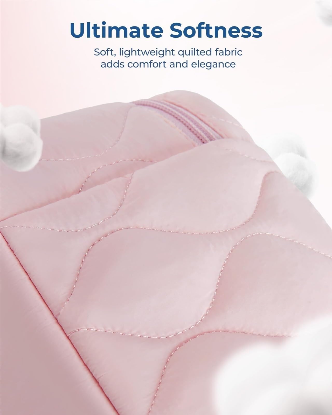 RUVOO Portátil para Viaje Bolsas Bolsa De Cosméticos De Viaje, Bolsa De Cosméticos Acolchada Esponjosa, Bolsa De Maquillaje For Mujer, Bolsa De Aseo Organizador Maquillaje(Pink)