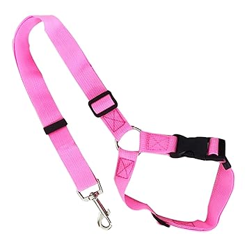CALANDIS Dog Seat Belt Leash Car Harness Pet Seatbelt Strap Pink