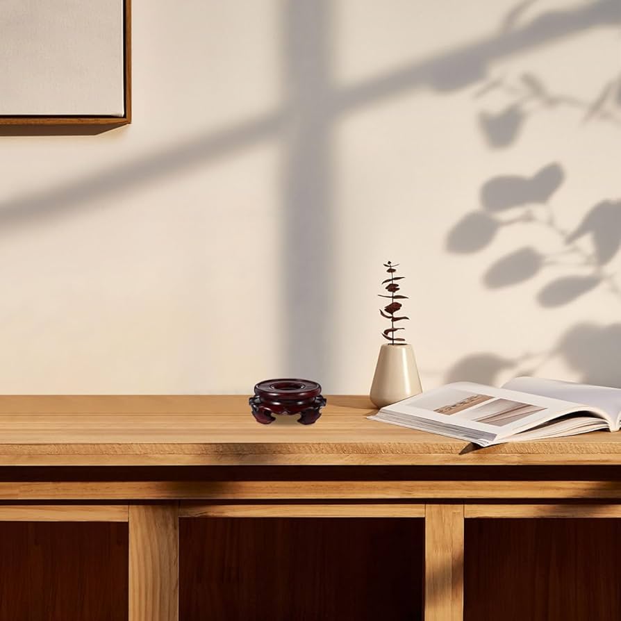 Amazon.co.jp: OUNONA 水晶玉 台座 木製 クリスタルボール スタンド