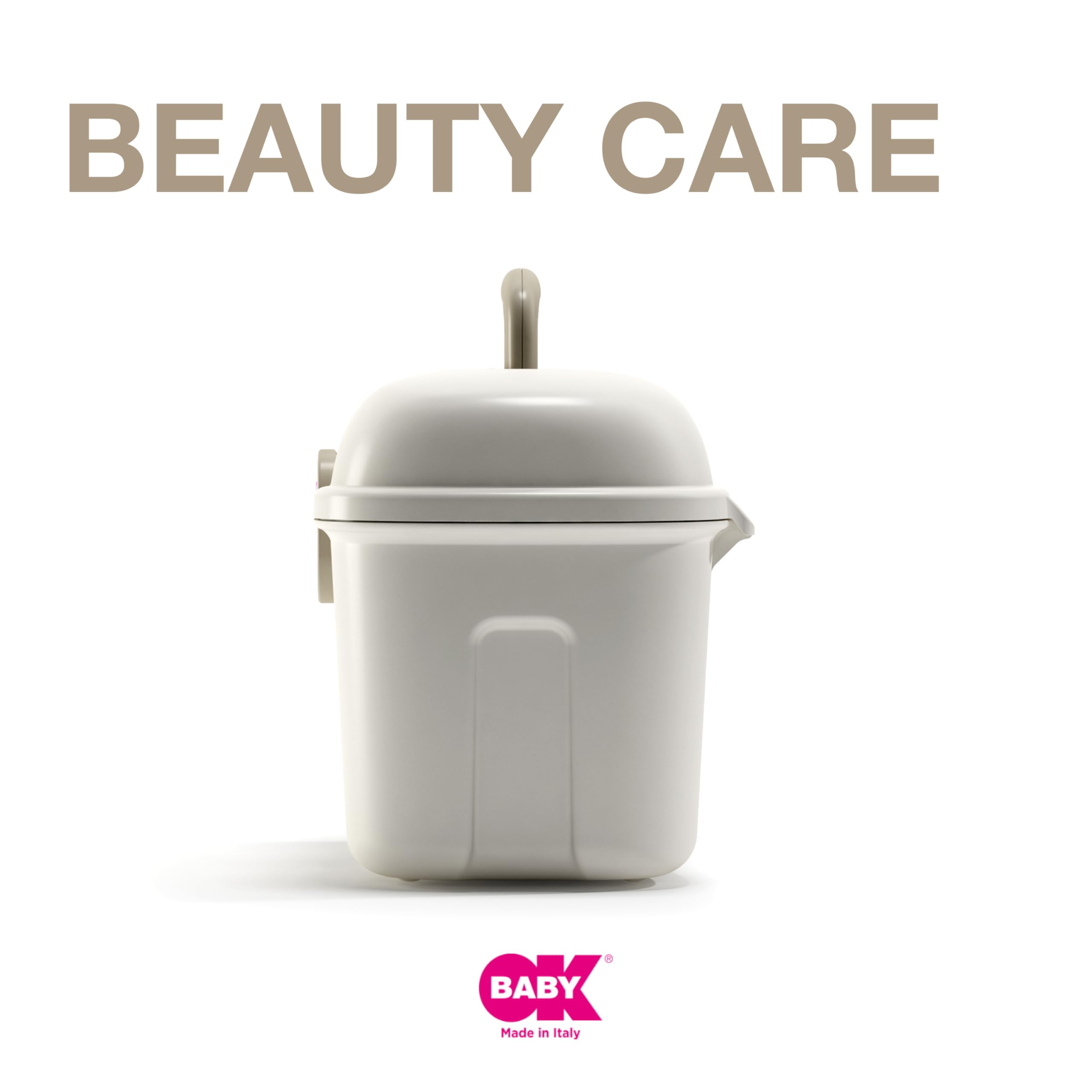 OKBABY Beauty Care - Pratico Bauletto da Viaggio per Organizzazione e Trasporto dell'Occorrente per il Bambino - Bianco