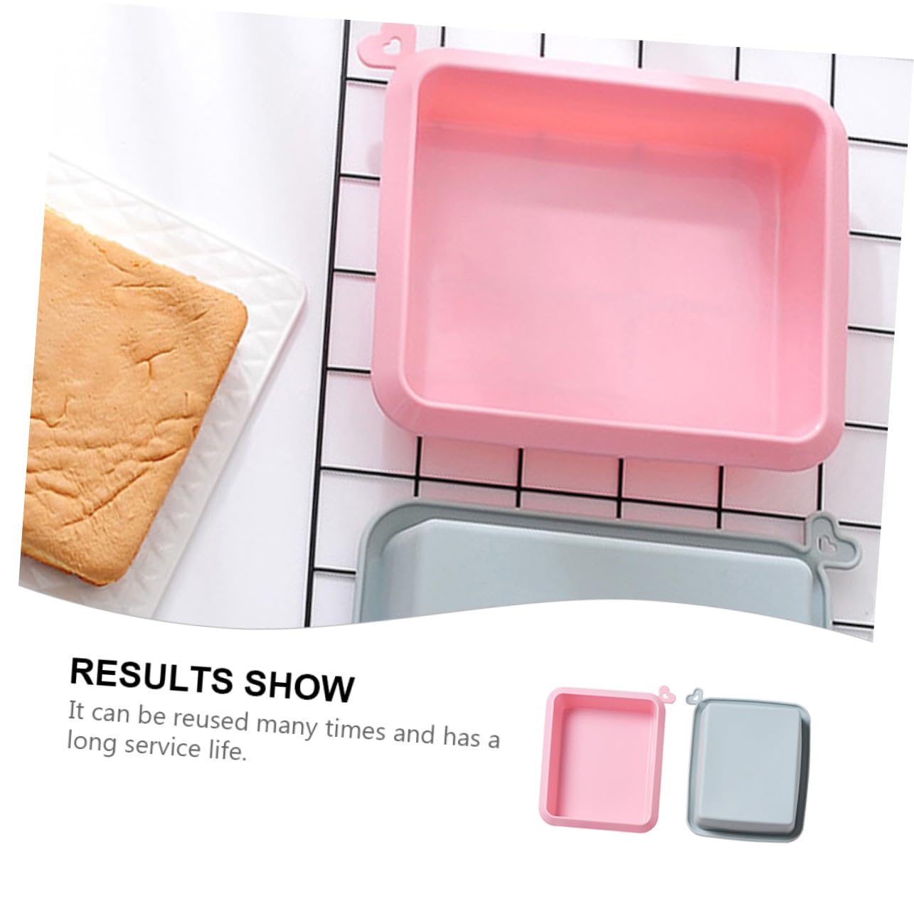 Molde Rectangular de Silicona para Hornear, 2 Piezas | Rosa y Azul, Reutilizable Desmoldeo Rápido, para Gelatina y Cubitos de Hielo