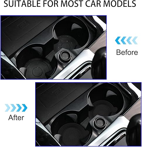 Miniatura 4 de Mandark Portavasos para automóvil, tapete de silicona antideslizante con aislamiento para vehículos, impermeable, a prueba de tambores, empotrado,