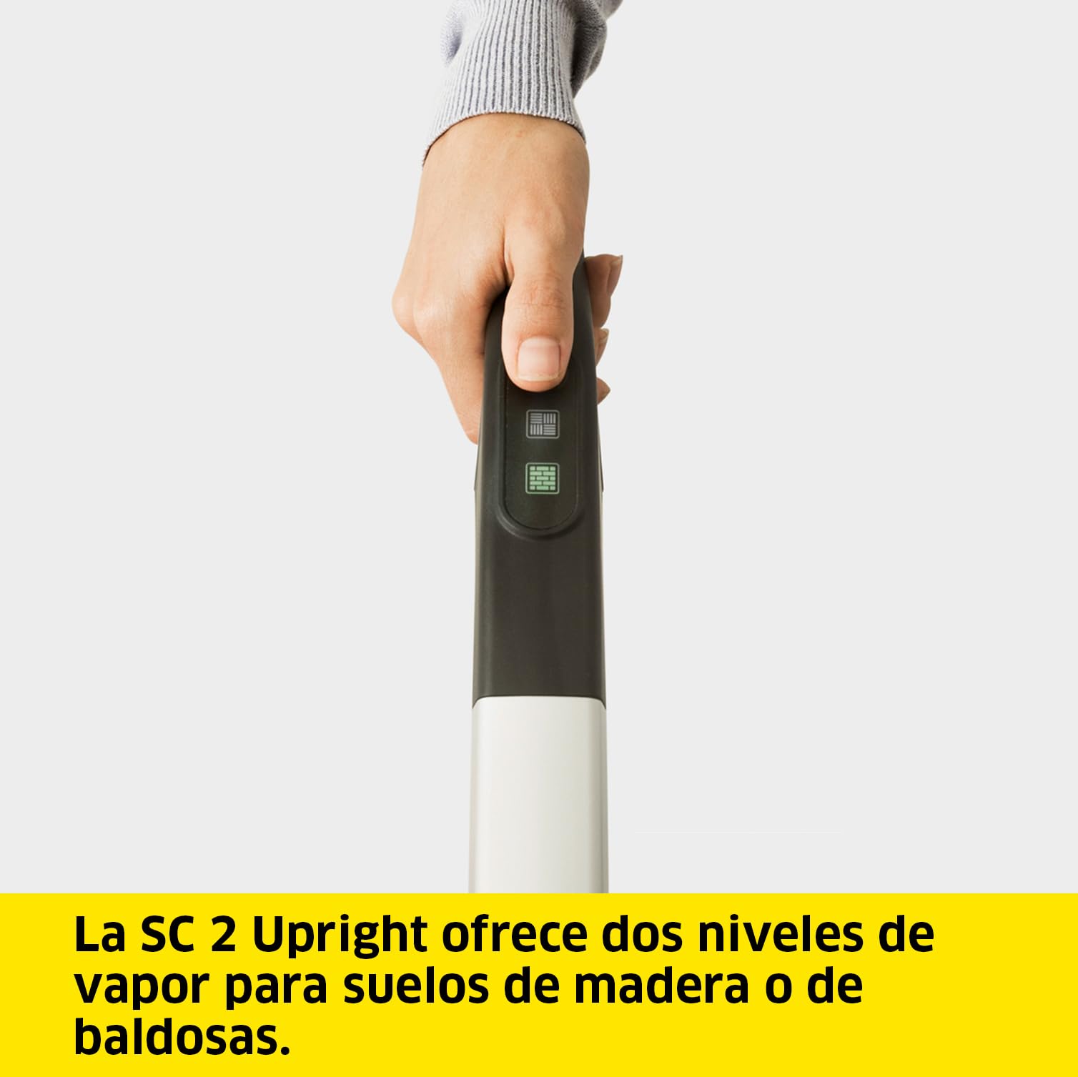 Kärcher Limpiadora de vapor SC 2 Upright, calentamiento: 30s, rendimiento: aprox. 50m², depósito: 0,4l, potencia: 1600W, con boquilla EasyFix, paño microfibra y cartucho descalcificador