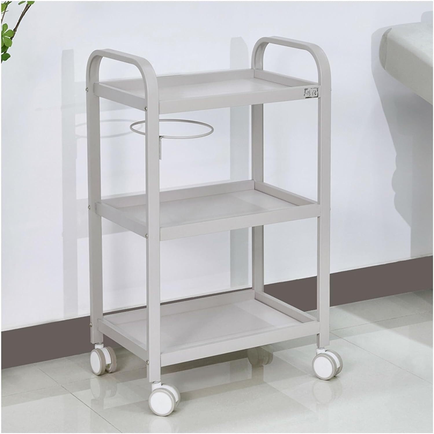 SSDDLZEQ Mobile Salon Station, Salon Cart 3 Tier Salon Trolley Carbon Steel Trolley Cart With Storage Bowl Storage Cart With Casters Salon Trolley Cart(Girzly)