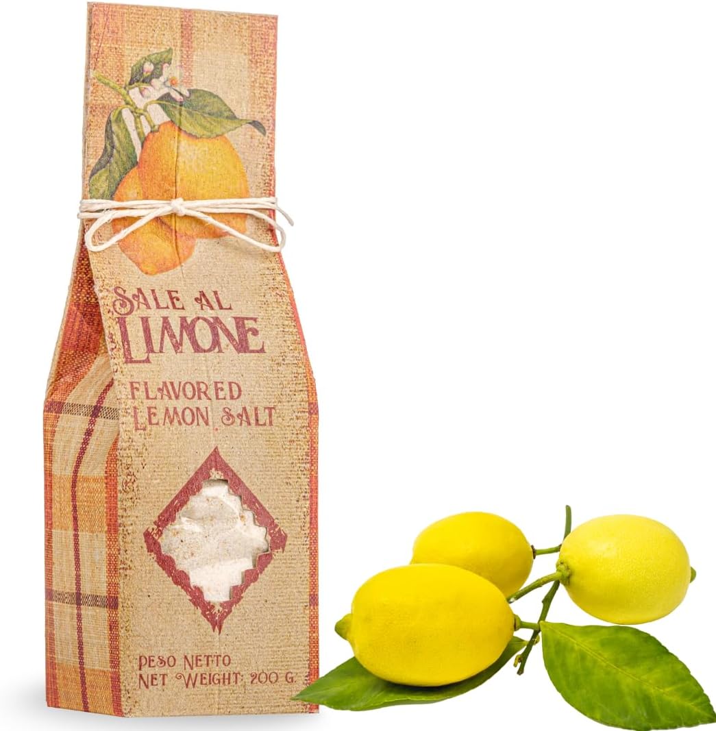 ARTIGIANI DEI SAPORI - All-Natural Sicilian Unrefined Sea Salt Infused with Lemon, 7 oz