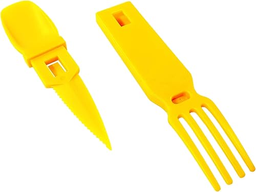 Miniatura 10 de ASR Outdoor Utensilios de plástico portátiles 3 en 1, accesorios de camping, color azul