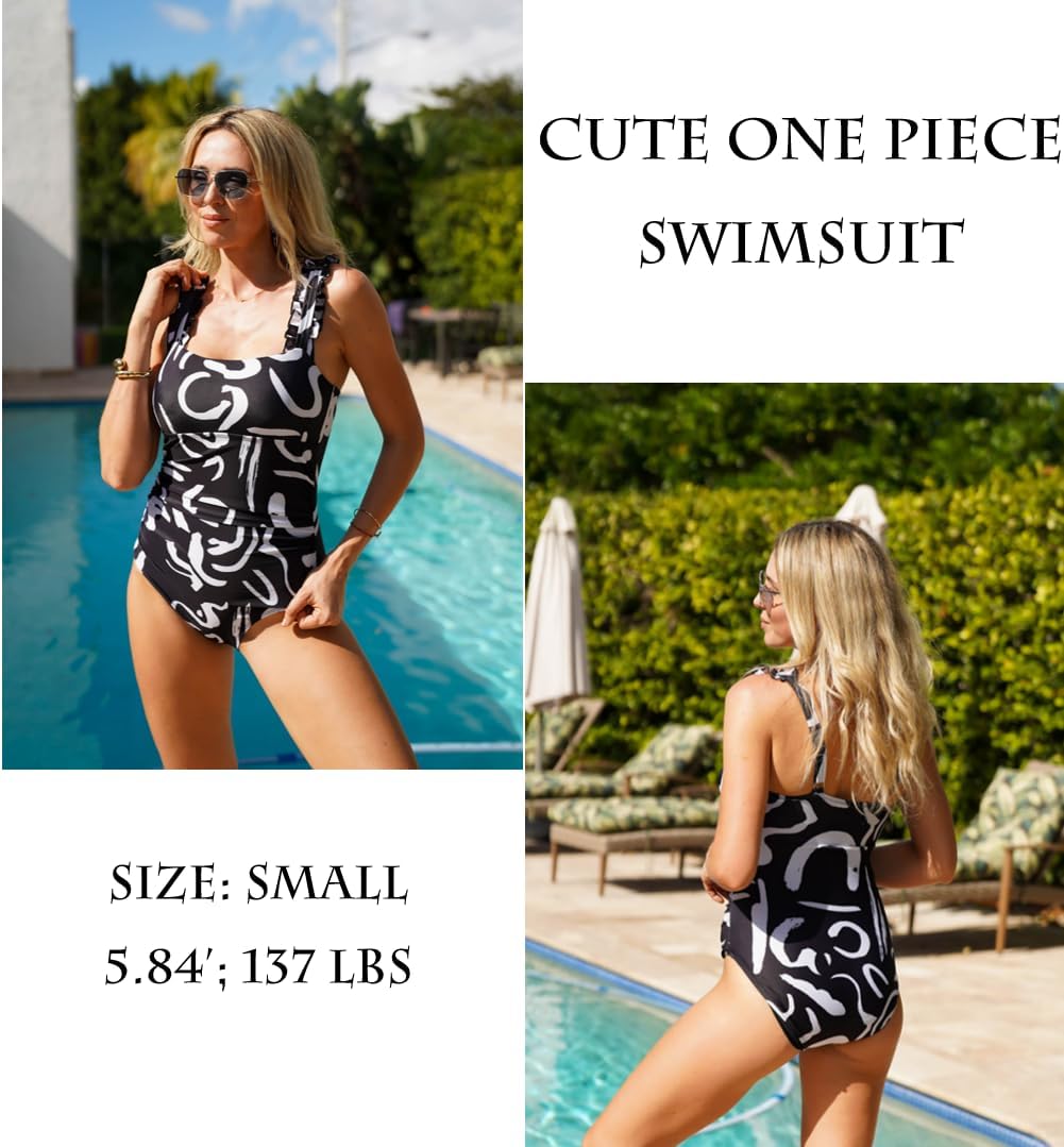 Ekouaer Women's One Piece Swimsuits Tummy Control Bathing Suit Swimwear image 4