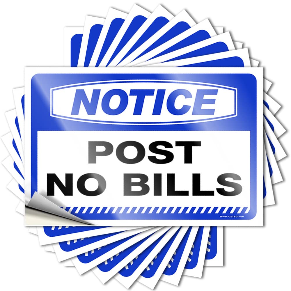 Notice Post No Bills Dorm Door Decorations Motorcycle DIY | Tall Tattoo Cover Removable Vinyl Sticker Decal(6X9CM)