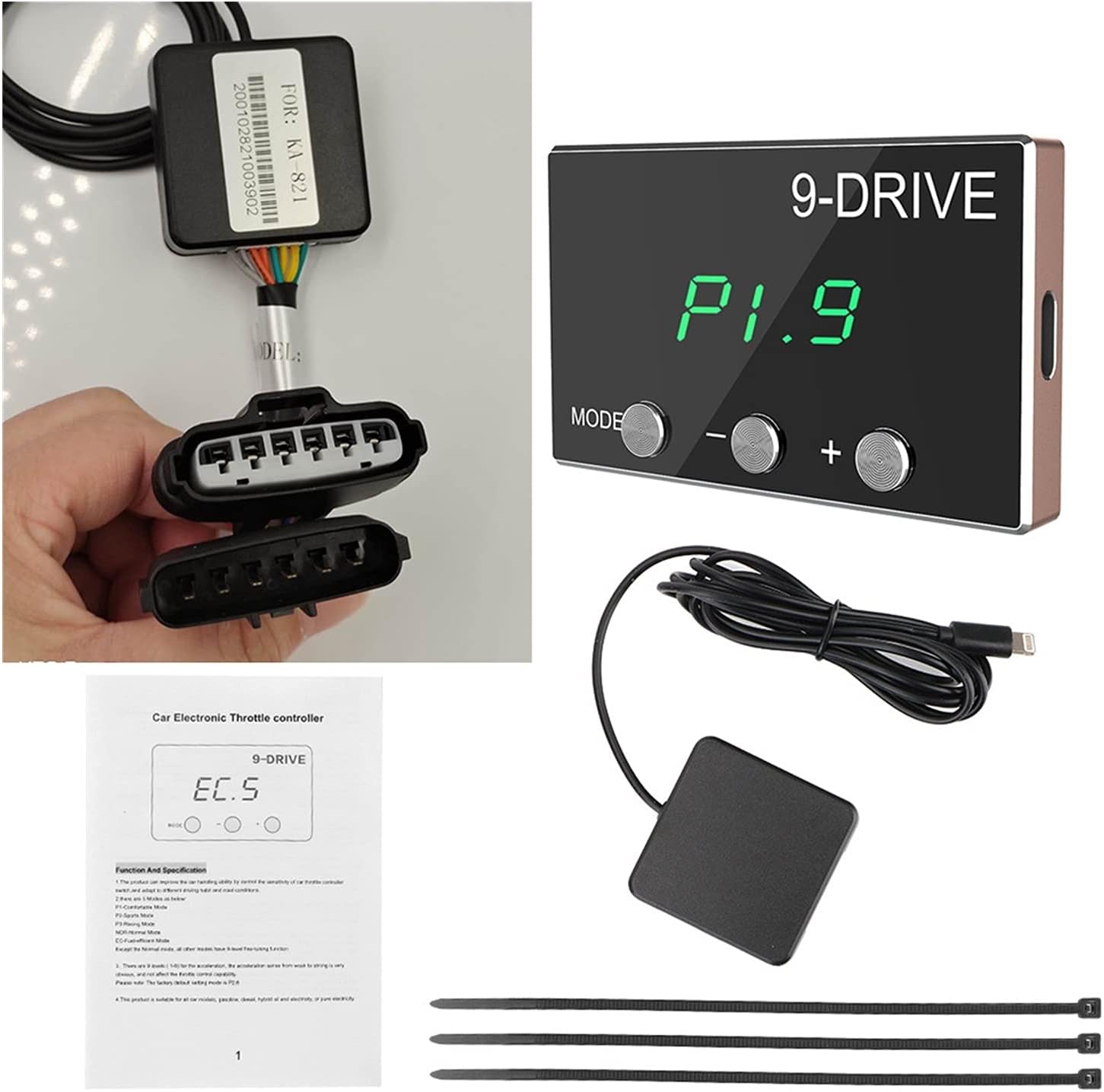 Tuning Parts Accessory Throttle Response Controller Racing Accelerator Potent Booster 9 Drive 5 Modes Plug Play Car Backup Camera (Color : 898) (821)