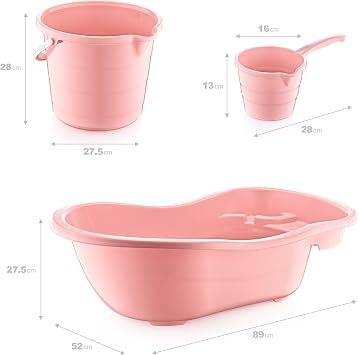 Fiore 3-Piece Baby Bath Set PINK