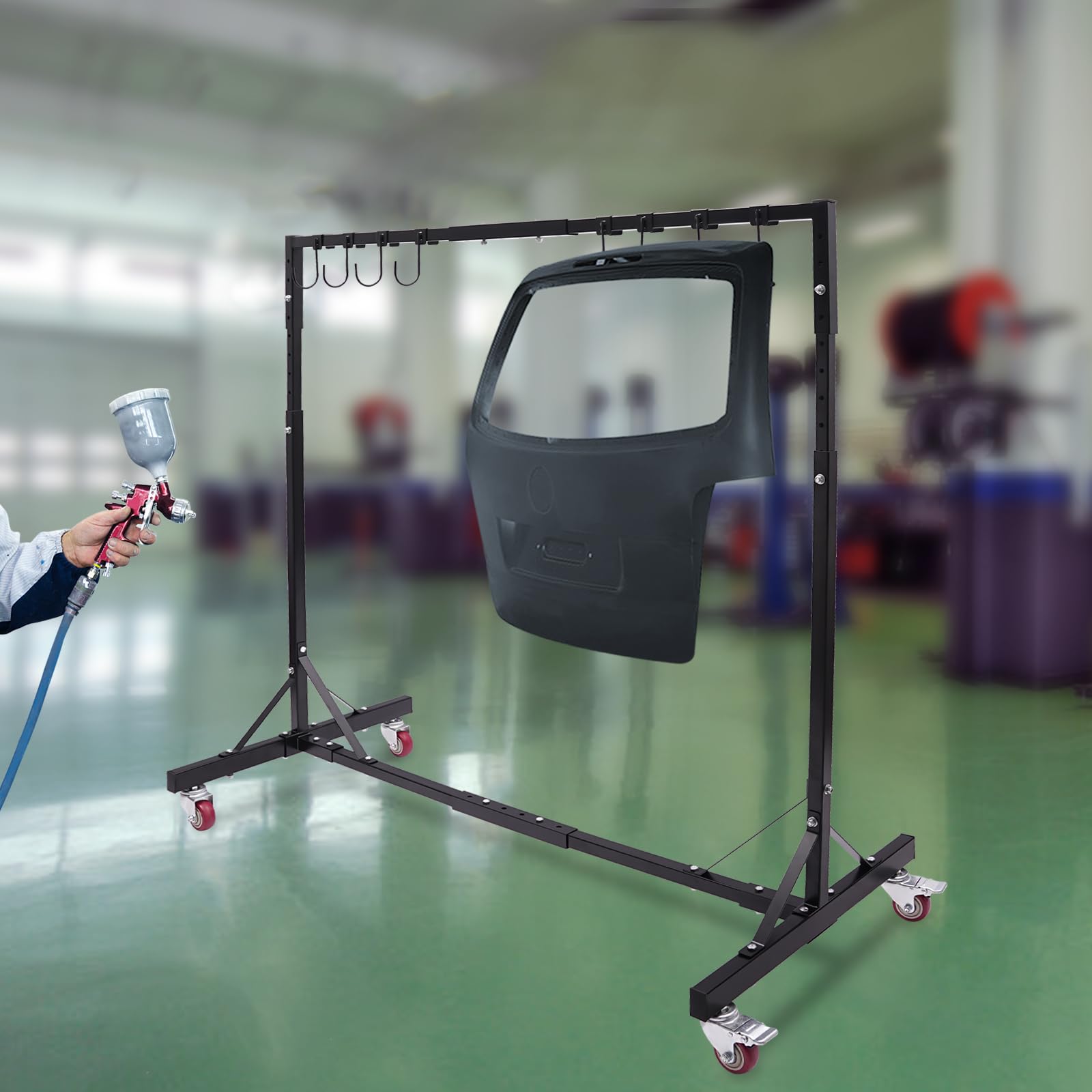 Mobile Paint Rack Lauco Adjustable Paint Hanger Rack 4-6ft - Auto Body ...