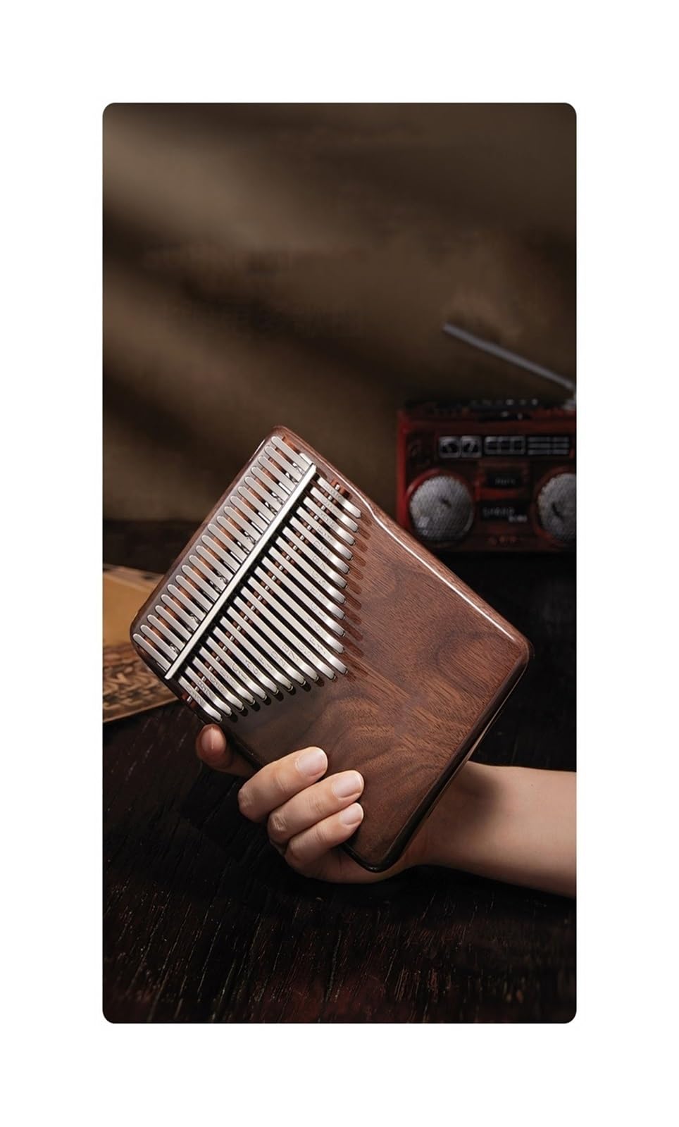 kalimba mini 21-tonowy kalimba fornir z czarnego orzecha kalimba fortepian palcowy instrument muzyczny fortepian kciukowy